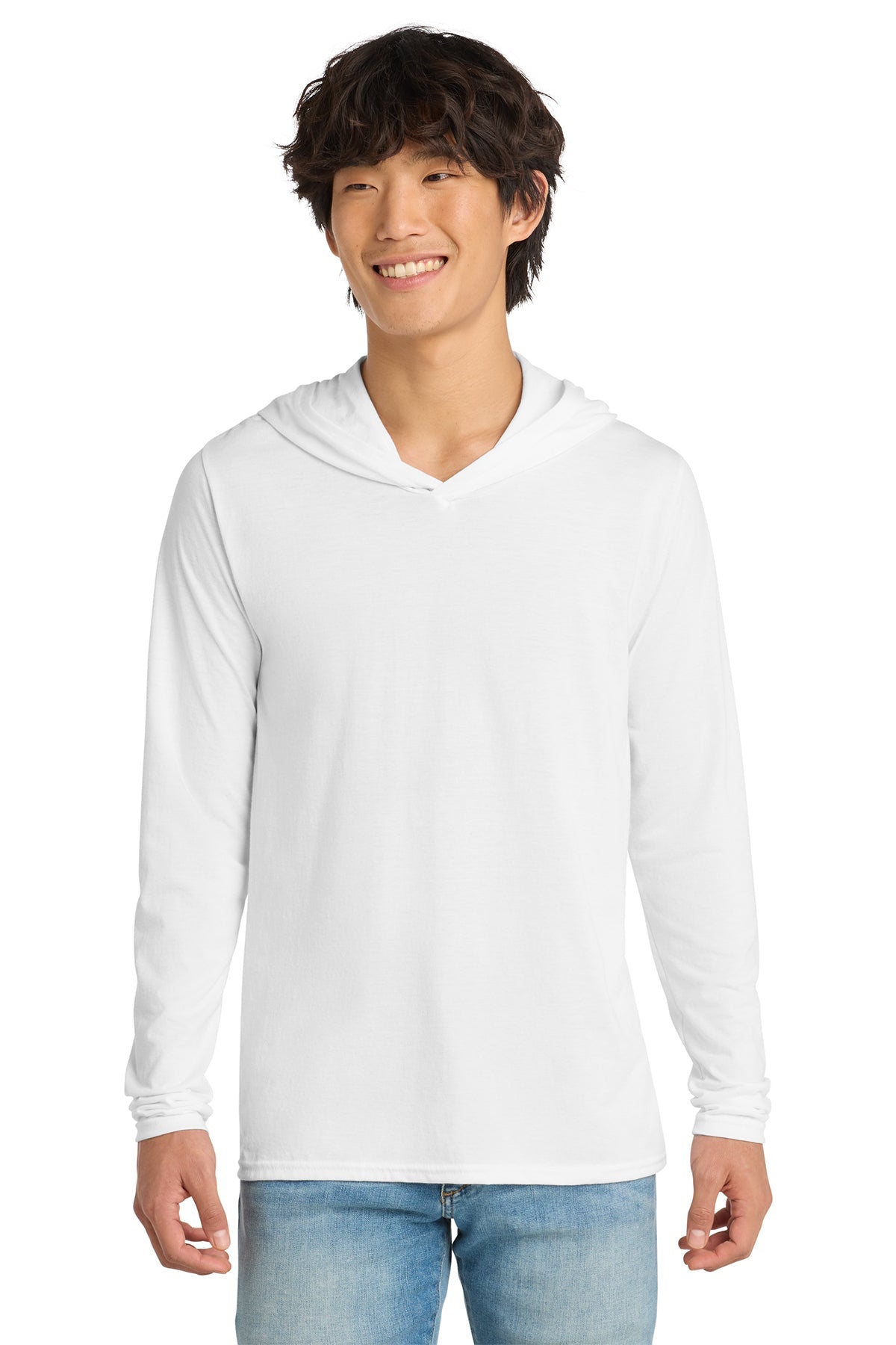 DM139 - District Perfect Tri Long Sleeve Hoodie - Phoenix Signs & Graphics