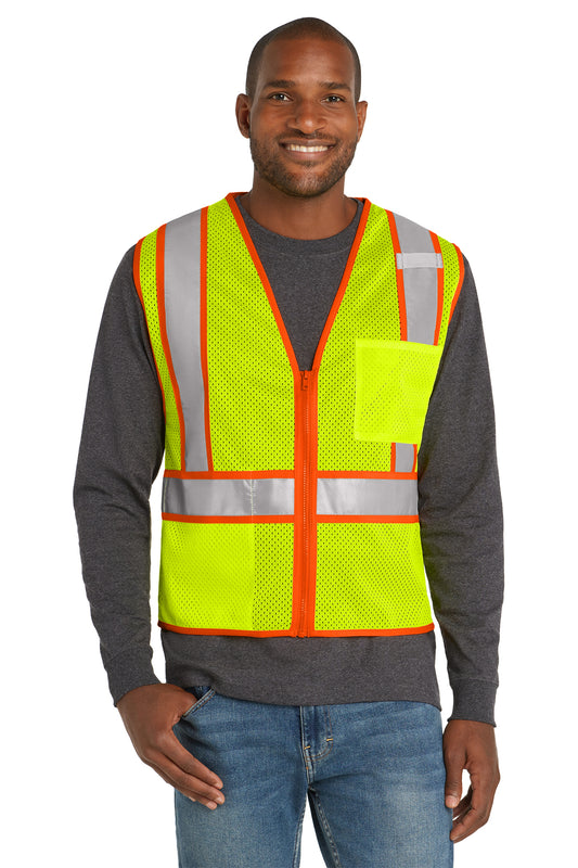 CSV103 CornerStone ANSI 107 Class 2 Mesh Zippered Two-Tone Vest