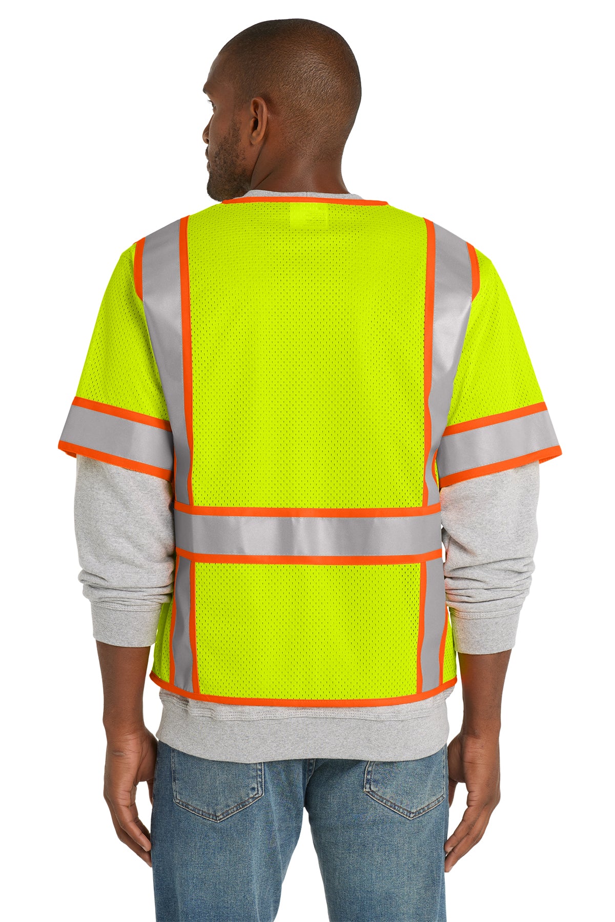 CSV106 CornerStone ANSI 107 Class 3 Surveyor Mesh Zippered Two-Tone Short Sleeve Vest