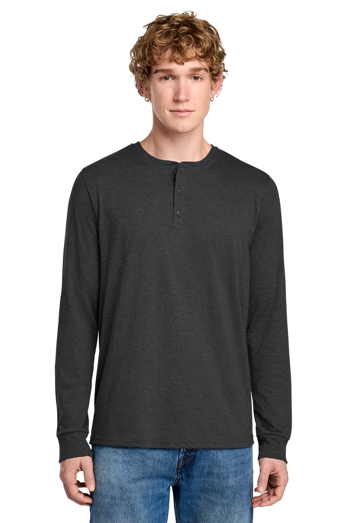 DT145  District Perfect Tri Long Sleeve Henley