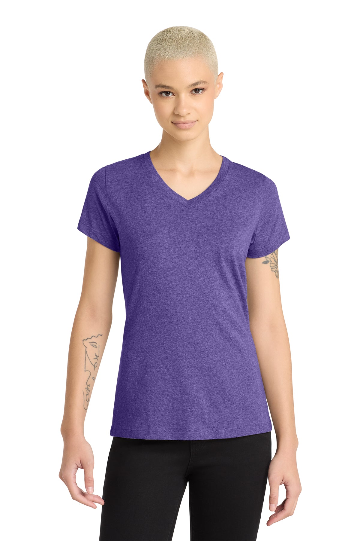 DM1190L District Women’s Perfect Blend CVC V-Neck Tee