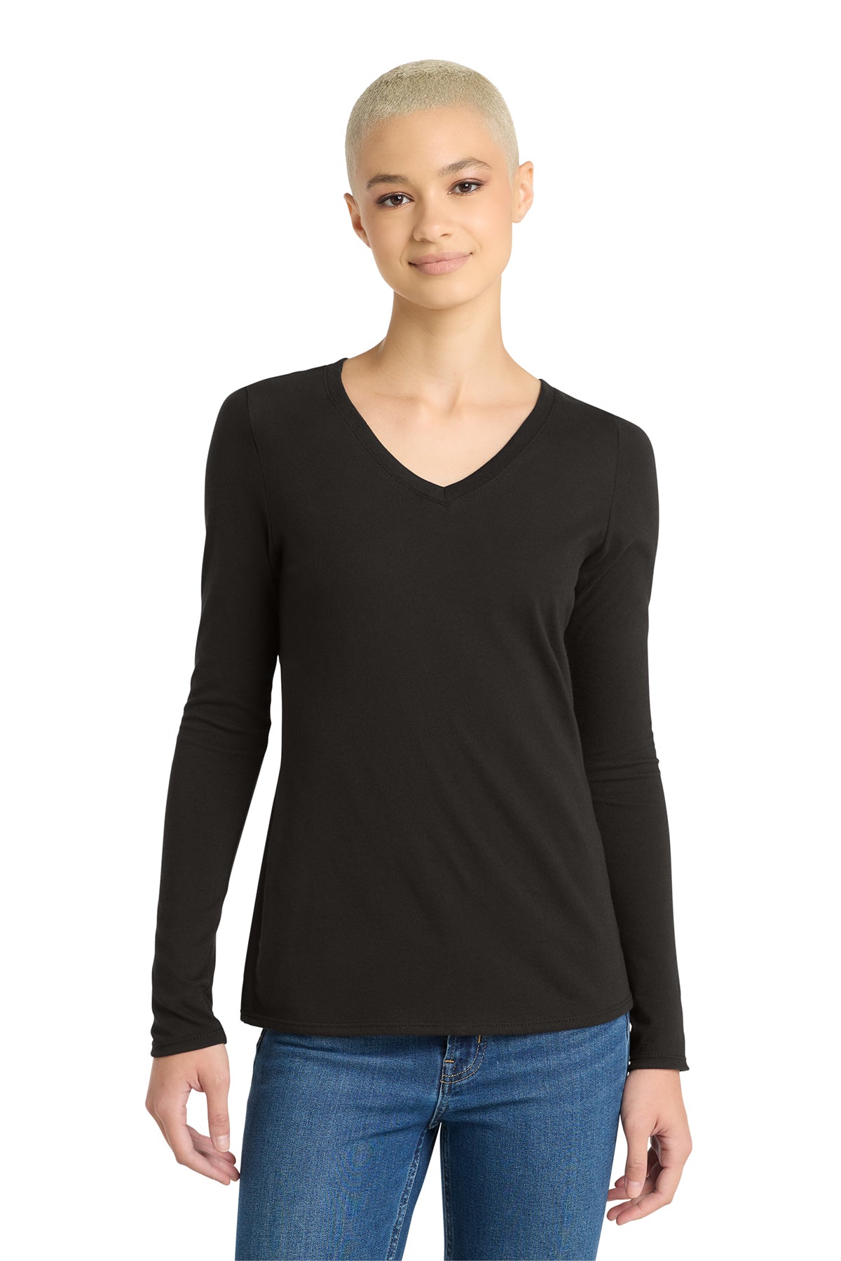 DT6201  District Women’s Very Important Tee Long Sleeve V-Neck