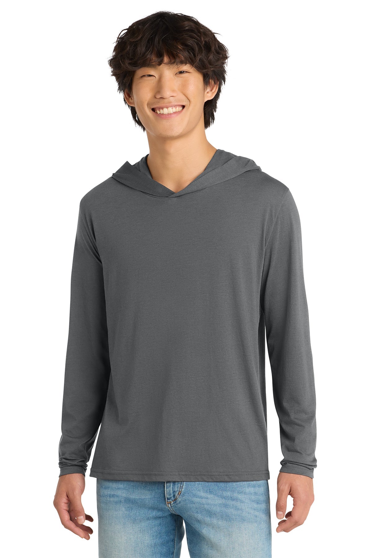 DM139 - District Perfect Tri Long Sleeve Hoodie - Phoenix Signs & Graphics