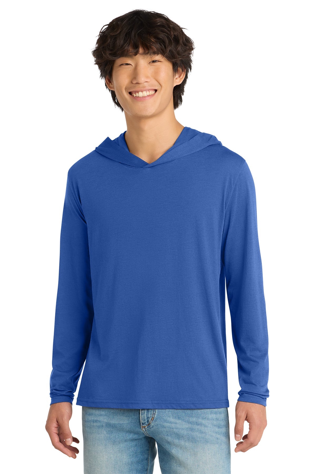 DM139 - District Perfect Tri Long Sleeve Hoodie - Phoenix Signs & Graphics