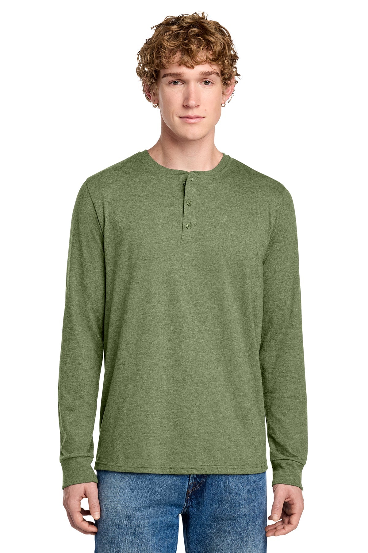 DT145 District Perfect Tri Long Sleeve Henley - Phoenix Signs & Graphics