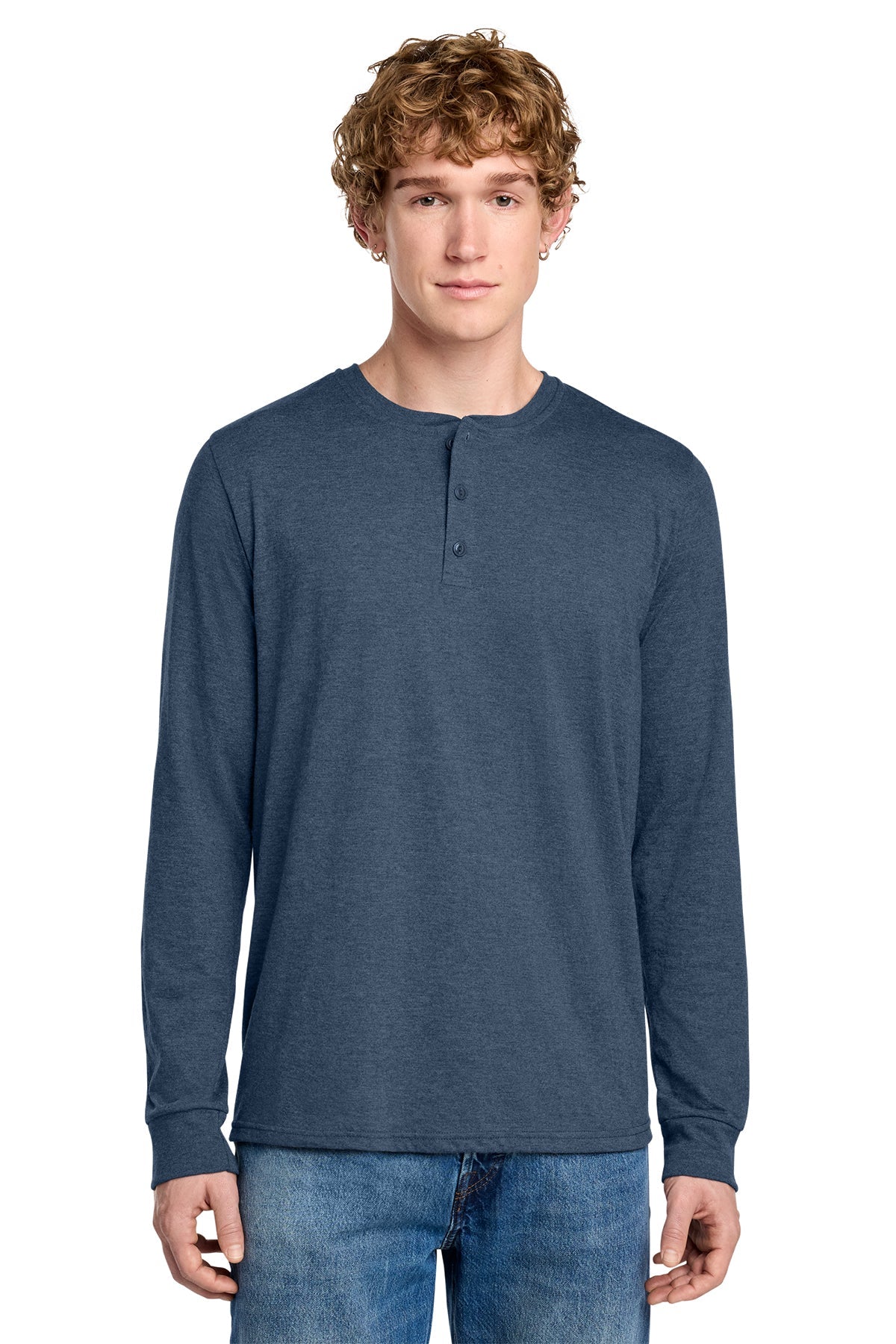 DT145 District Perfect Tri Long Sleeve Henley - Phoenix Signs & Graphics