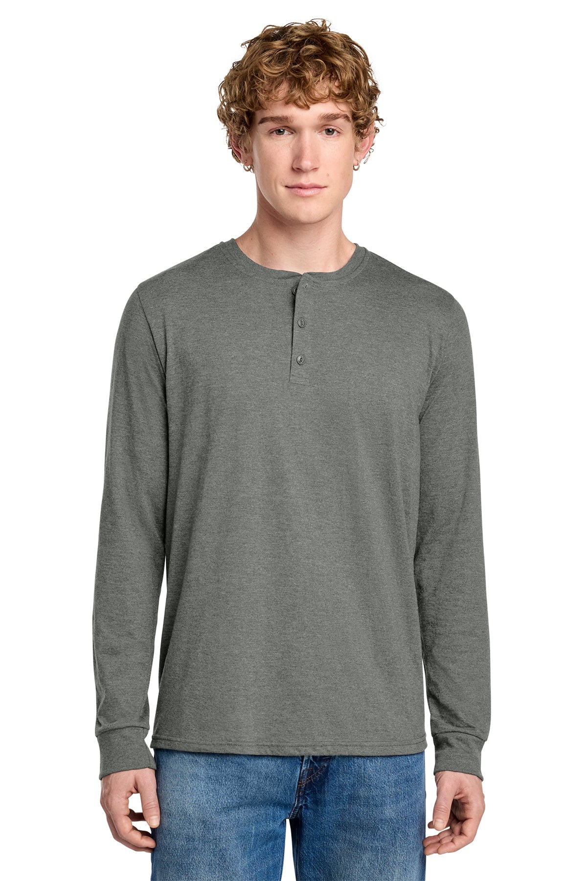 DT145 District Perfect Tri Long Sleeve Henley - Phoenix Signs & Graphics