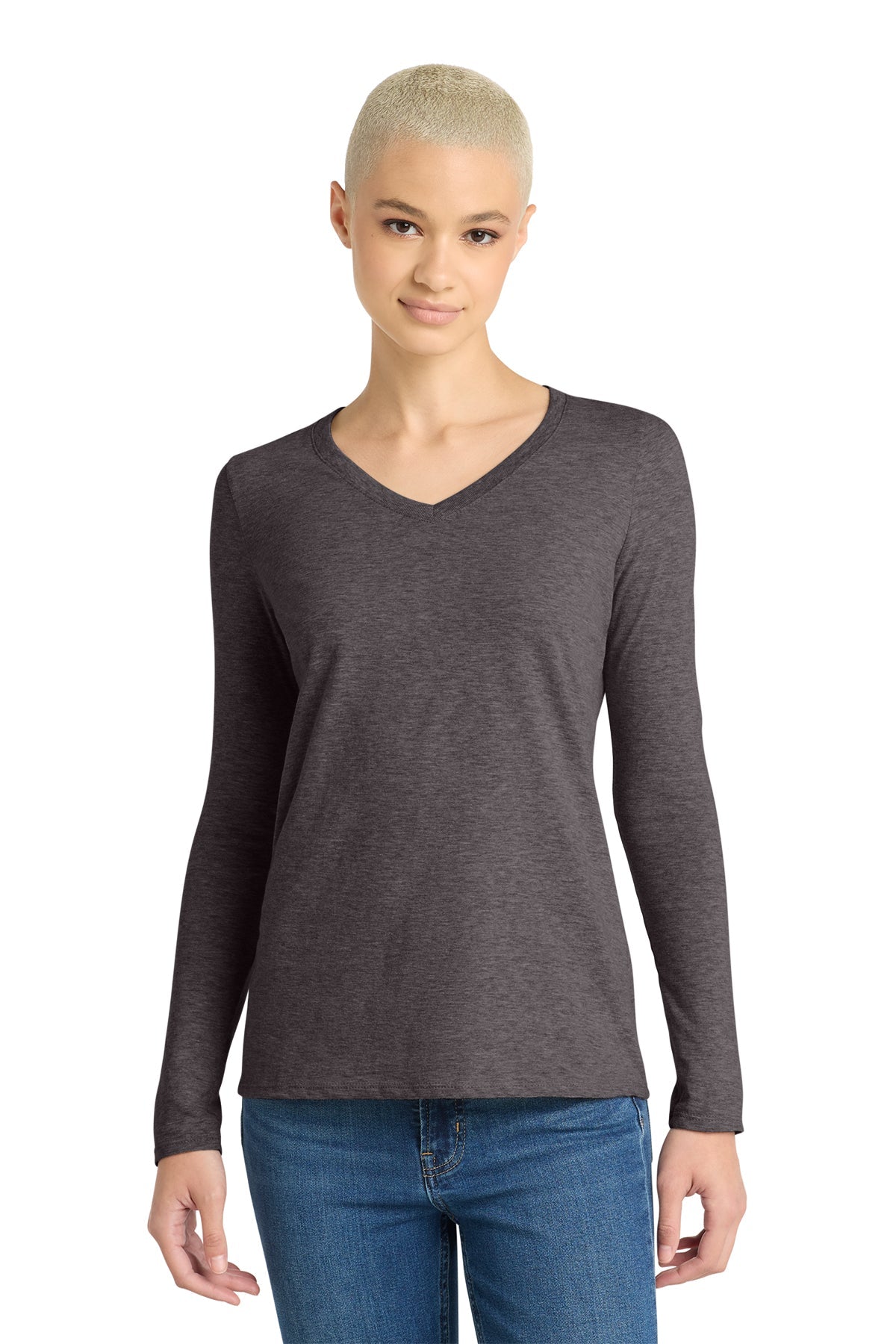 DT6201 District Women’s Very Important Tee Long Sleeve V-Neck - Phoenix Signs & Graphics