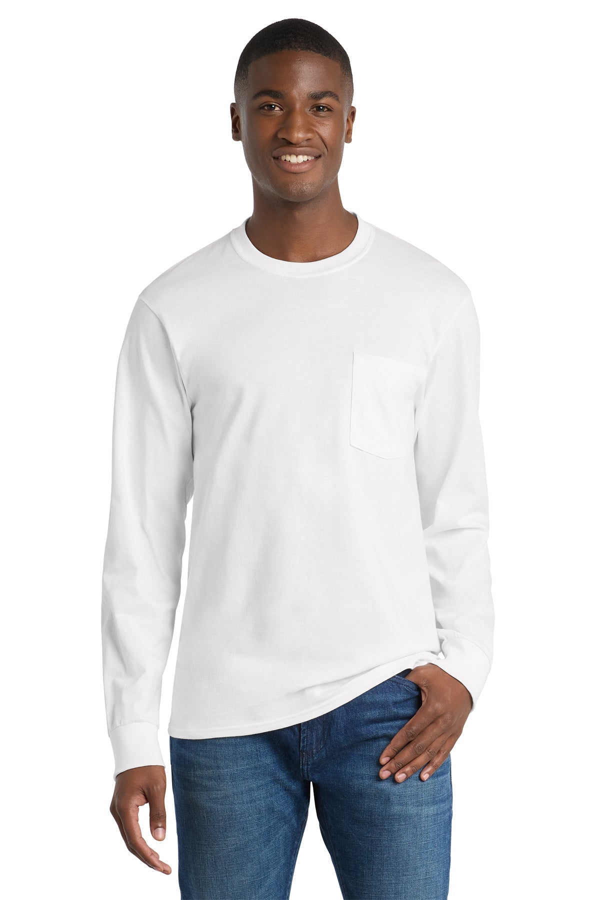 PC61LSPT - Tall Long Sleeve Essential Pocket Tee - Phoenix Signs & Graphics